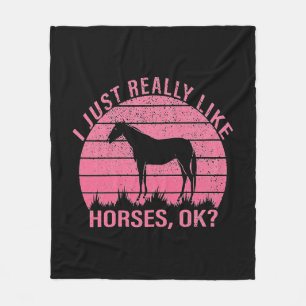 Cobertor De Velo Eu gosto muito de cavalos de rosa Rosa