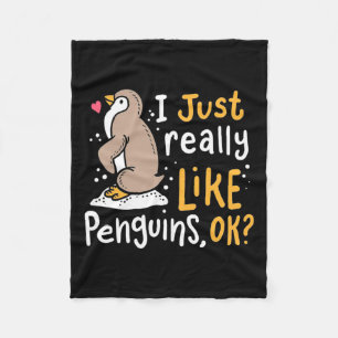 Cobertor De Velo Eu Gosto Muito De Pinguins.