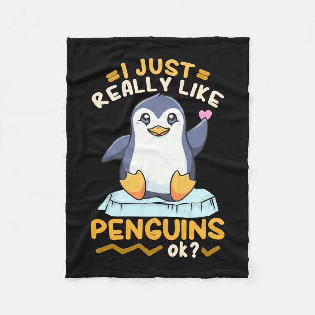 Cobertor De Velo Eu Gosto Muito De Pinguins (Frente)