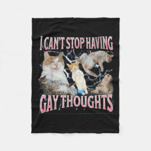 Cobertor De Velo Eu não consigo parar de ter pensamentos gays, meme