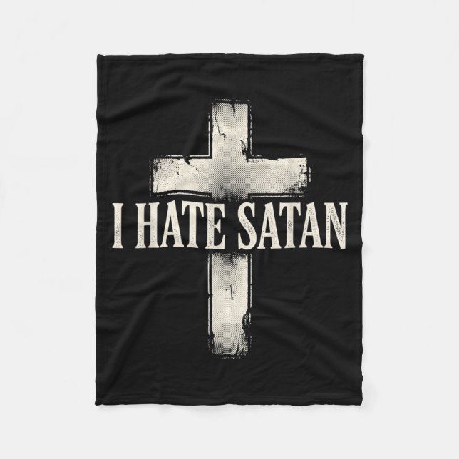 Cobertor De Velo Eu Odeio Satanás (Frente)