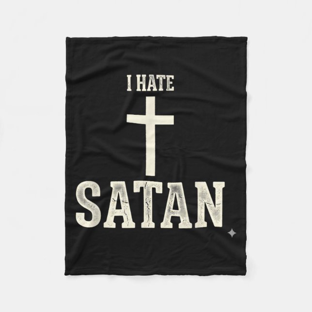 Cobertor De Velo Eu Odeio Satanás (Frente)