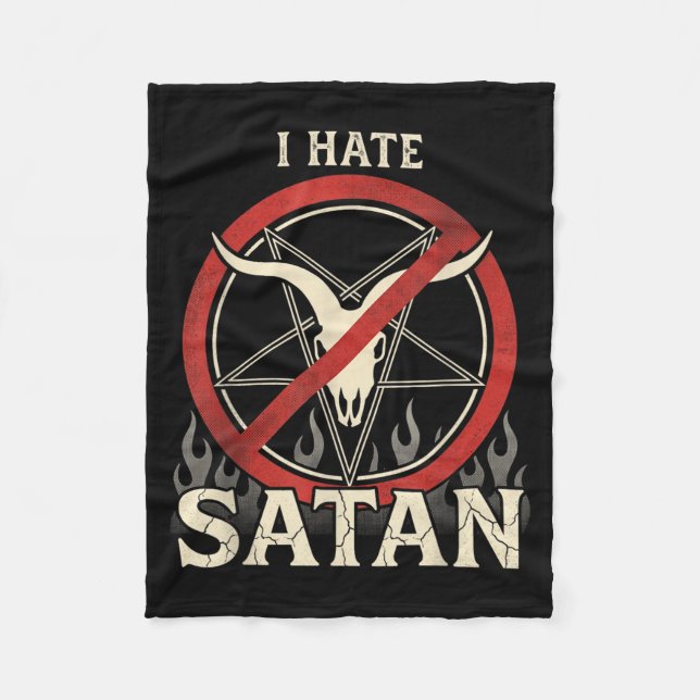 Cobertor De Velo Eu Odeio Satanás (Frente)