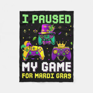 Cobertor De Velo Eu Pausar Meu Jogo Para o Mardi Gras Video Game Ma