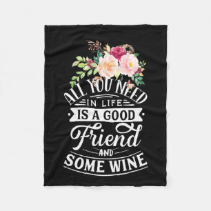 Cobertor De Velo Eu Preciso de um Bom Amigo e um Pouco de Vinho