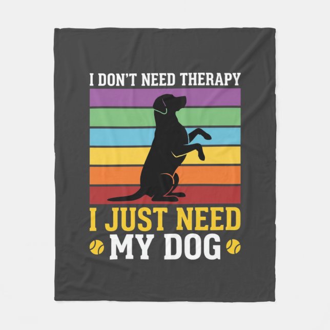 Cobertor De Velo Eu Só Preciso da Terapia do Meu Cachorro (Frente)