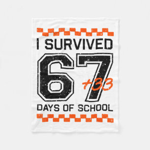 Cobertor De Velo Eu Sobrevivi 67 + 33 Dias De Escola Matemática Do