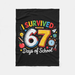Cobertor De Velo Eu Sobrevivi 67 Dias De Escola Engraçado 6 7 Meme 