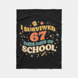 Cobertor De Velo Eu Sobrevivi 67 Dias De Escola Meme Retro Professo