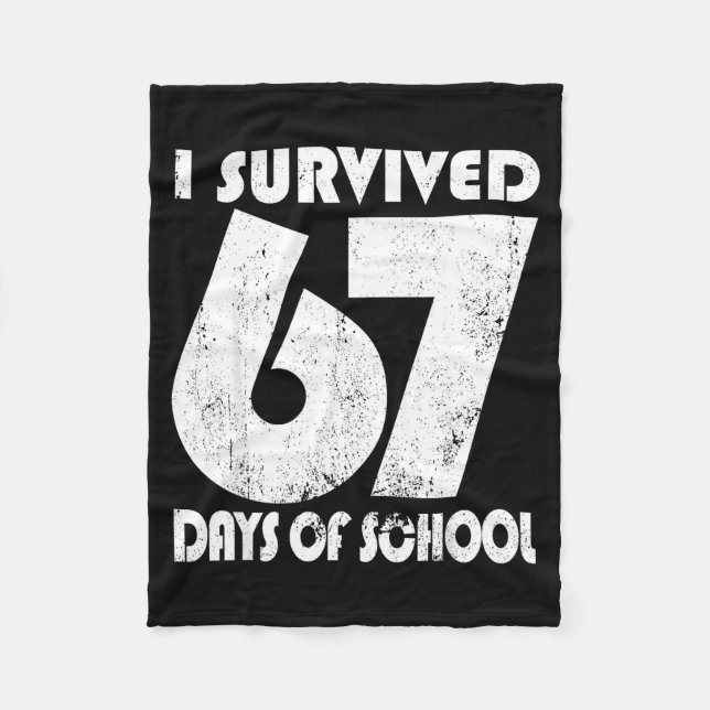 Cobertor De Velo Eu Sobrevivi 67 Dias De Escola Piada Meme 67 Profe (Frente)
