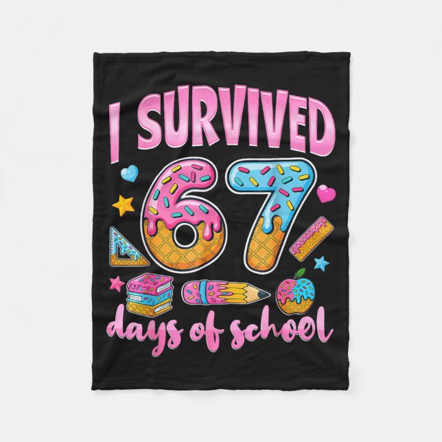 Cobertor De Velo Eu Sobrevivi 67 Dias De Escola Piada Meme Professo (Frente)