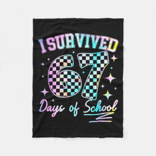 Cobertor De Velo Eu Sobrevivi 67 Dias De Escola Tie Dye 67º Dia Chá
