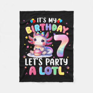 Cobertor De Velo Eu sou a menina do 7º aniversário Axolote fofo Ani
