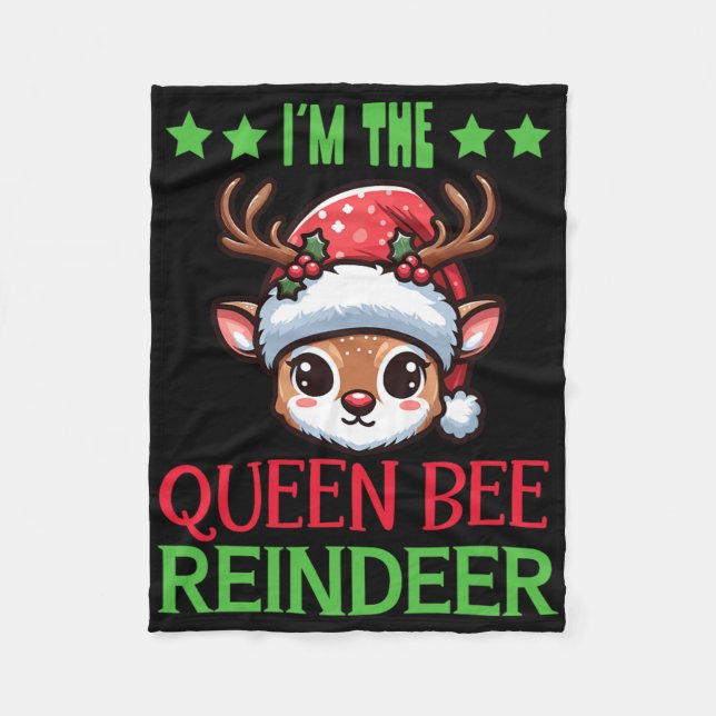 Cobertor De Velo Eu Sou A Rainha Abelha Rena Natal  (Frente)
