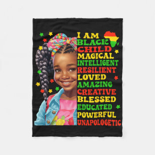 Cobertor De Velo Eu Sou Criança Negra Orgulho Americano Africano Pe
