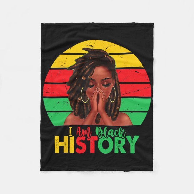 Cobertor De Velo Eu Sou Mês da História Negra Afro-Americano Junete (Frente)