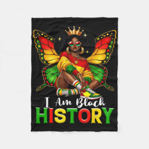 Cobertor De Velo Eu Sou Mês da História Negra Borboleta Afro-Americ