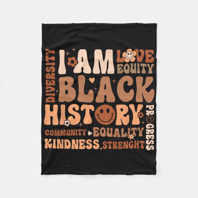 Cobertor De Velo Eu Sou Mês da História Negra Comunidade Igualdade  (Frente)