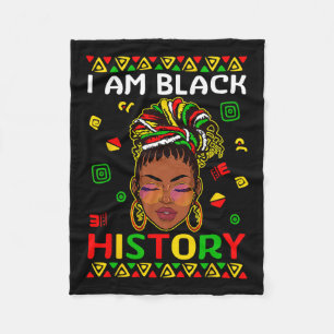 Cobertor De Velo Eu Sou Mês da História Negra Menina com Tranças Mu