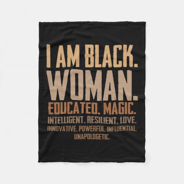 Cobertor De Velo Eu Sou Mulher Negra Educada Magia Junenth Mês da H (Frente)