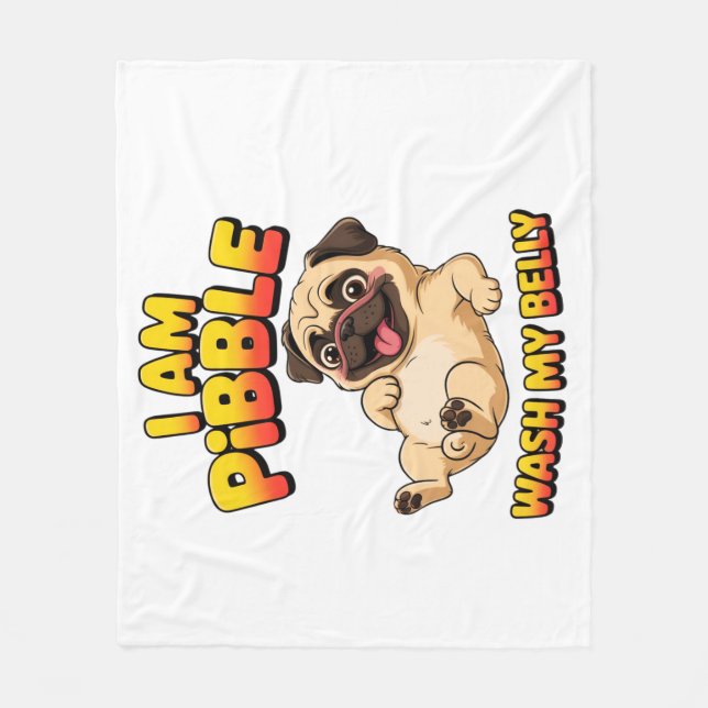 Cobertor De Velo Eu Sou Pibble Lave Minha Barriga (Frente)