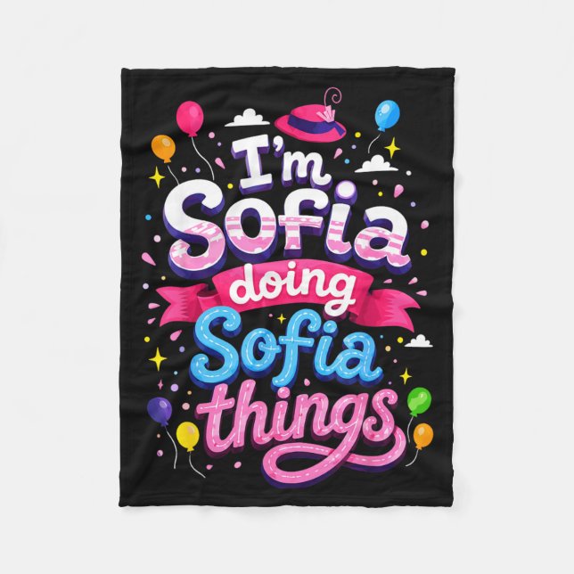 Cobertor De Velo Eu sou Sofia Fazendo Coisas de Sofia Garotas Fofas (Frente)