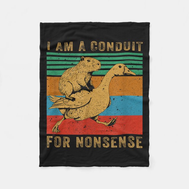 Cobertor De Velo Eu Sou Um Conduto Para Capivara Ganso Absurdo  (Frente)