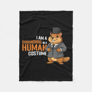 Cobertor De Velo Eu Sou Um Groundhog Em Um Traje Humano Divertido G