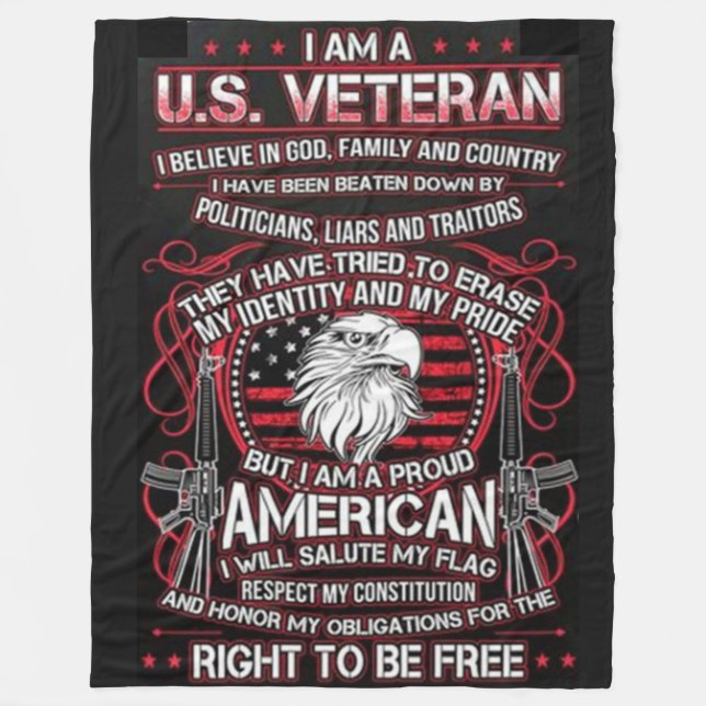 COBERTOR DE VELO EU SOU VETERANO (Frente)