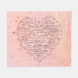 Cobertor De Velo Eu te amo em línguas diferentes