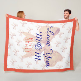 Cobertor De Velo Eu Te Amo Mãe Tipografia Dia de as mães Moderno Bo