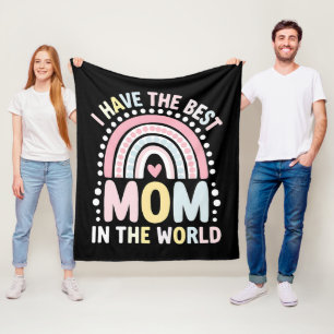 Cobertor De Velo Eu Tenho A Melhor Mãe Do Mundo Boho Arco-Íris