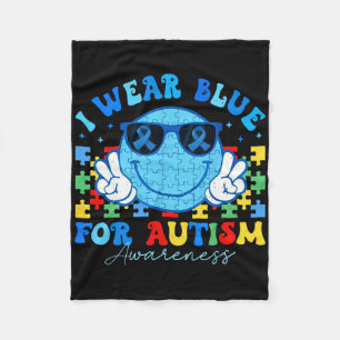 Cobertor De Velo Eu Uso Azul Para O Mês De Conscientização Do Autis
