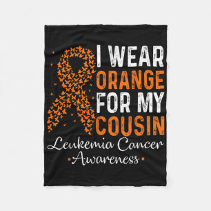 Cobertor De Velo Eu Uso Laranja Pelo Meu Primo - Leucemia Câncer La