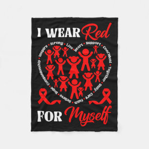 Cobertor De Velo Eu Uso Vermelho Por Mim Mês de Conscientização sob