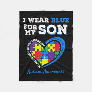 Cobertor De Velo Eu Visto Azul Para O Meu Filho Autismo Consciência