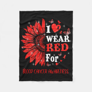 Cobertor De Velo Eu Visto Coração Vermelho Brilhante Cancer de Sang