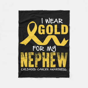 Cobertor De Velo Eu Visto Dourado para o Cancer de infância do meu
