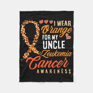 Cobertor De Velo Eu Visto Laranja Para O Meu Tio Leukemia Cancer Aw