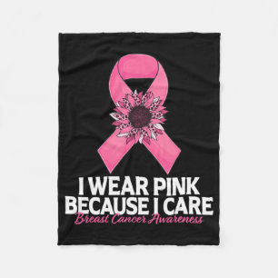 Cobertor De Velo Eu Visto Rosa Porque eu gosto de Cancer de girasso