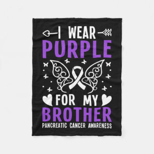 Cobertor De Velo Eu Visto Roxo Para Meu Irmão Câncer de pâncreas Aw