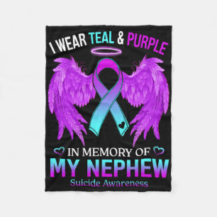 Cobertor De Velo Eu Visto Roxo Teal Em Memória De Sobrinho Suicida