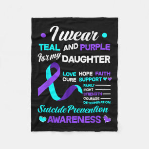 Cobertor De Velo Eu Visto Teal & Puro Para Minha Filha Suicídio