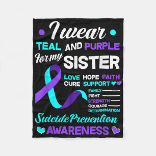 Cobertor De Velo Eu Visto Teal & Purple Para Minha Irmã Suicídi