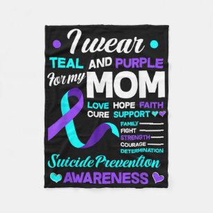 Cobertor De Velo Eu Visto Teal & Roxo Para A Minha Mãe O Suicíd