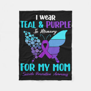 Cobertor De Velo Eu Visto Teal E Roxo Em Memória Do Suicídio Da Mãe