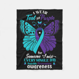 Cobertor De Velo Eu Visto Teal E Roxo Para Alguém Que Eu Amo Suicíd