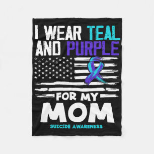 Cobertor De Velo Eu Visto Teal E Roxo Para Minha Mãe, Awarenes Suic