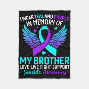 Cobertor De Velo Eu Visto Teal E Roxo Para O Meu Irmão Suicida Ante