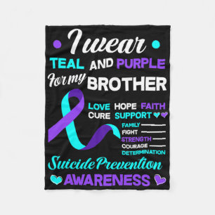Cobertor De Velo Eu Visto Teal E Roxo Para O Meu Irmão Suicida Ante